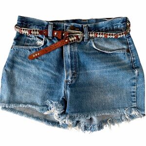 Vintage Wrangler 909 Cut Off Denim Shorts High Waist Made in Canada 32